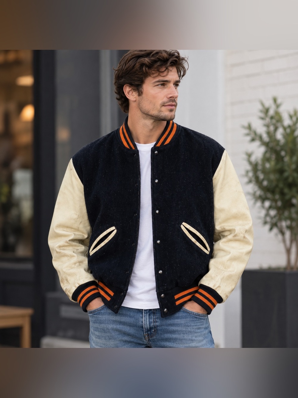 Vintage 50s Fox River Gloves Garment Co. Leather Letterman’s Varsity Jacket Coat